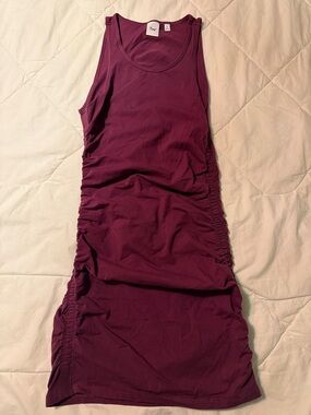 TNA Sleeveless Ruched Tank Dress in Plum